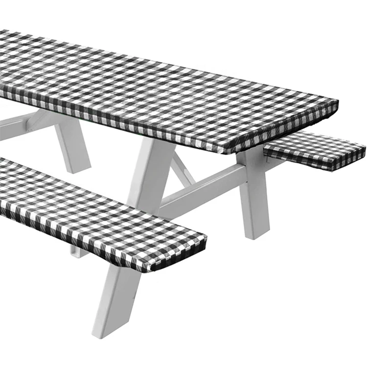 Good picnic vinyl waterproof outdoor flat home household garden eco-friendly tablecloth 3pcs black