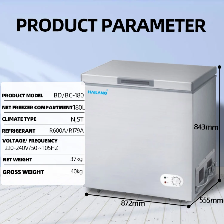 High Quality Single Door Safety Deep Chest freezer for Home Commercial