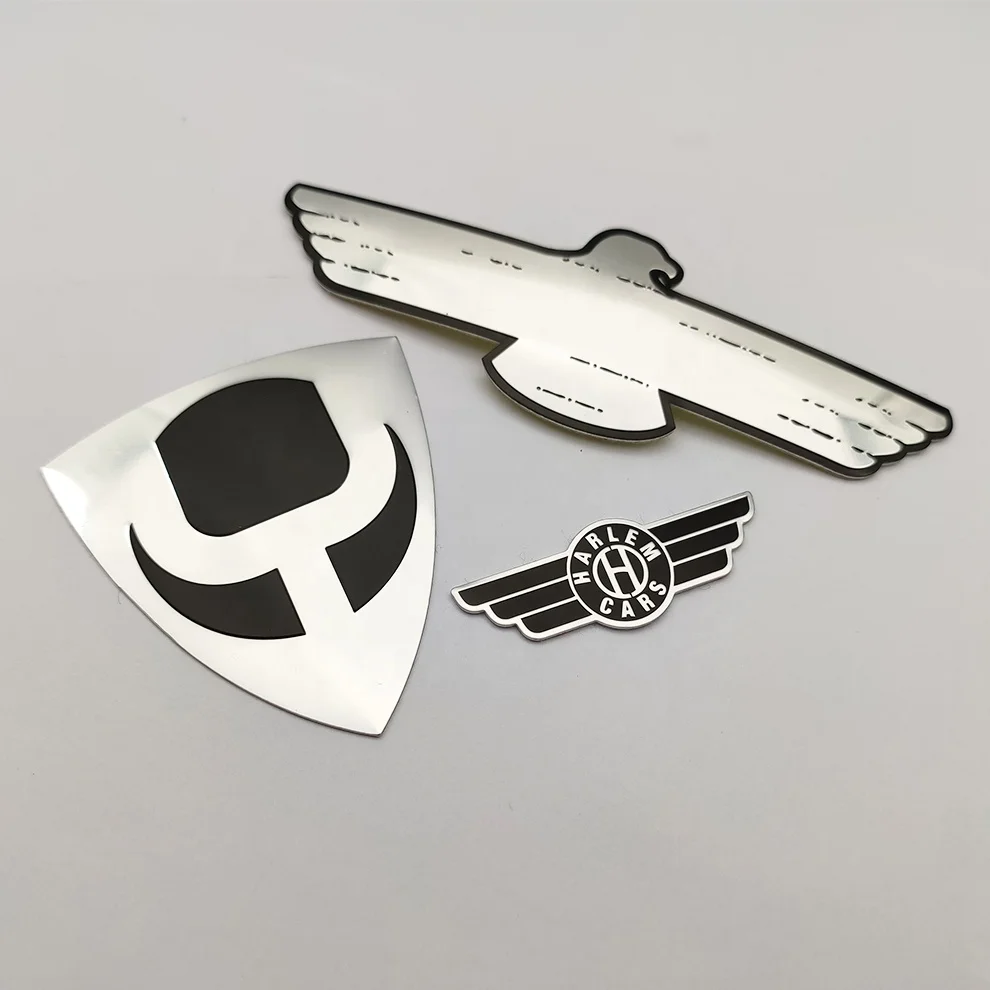 Wholesale custom metal die casting aluminum bike logo label bicycle frame 3d auto car logo stickers