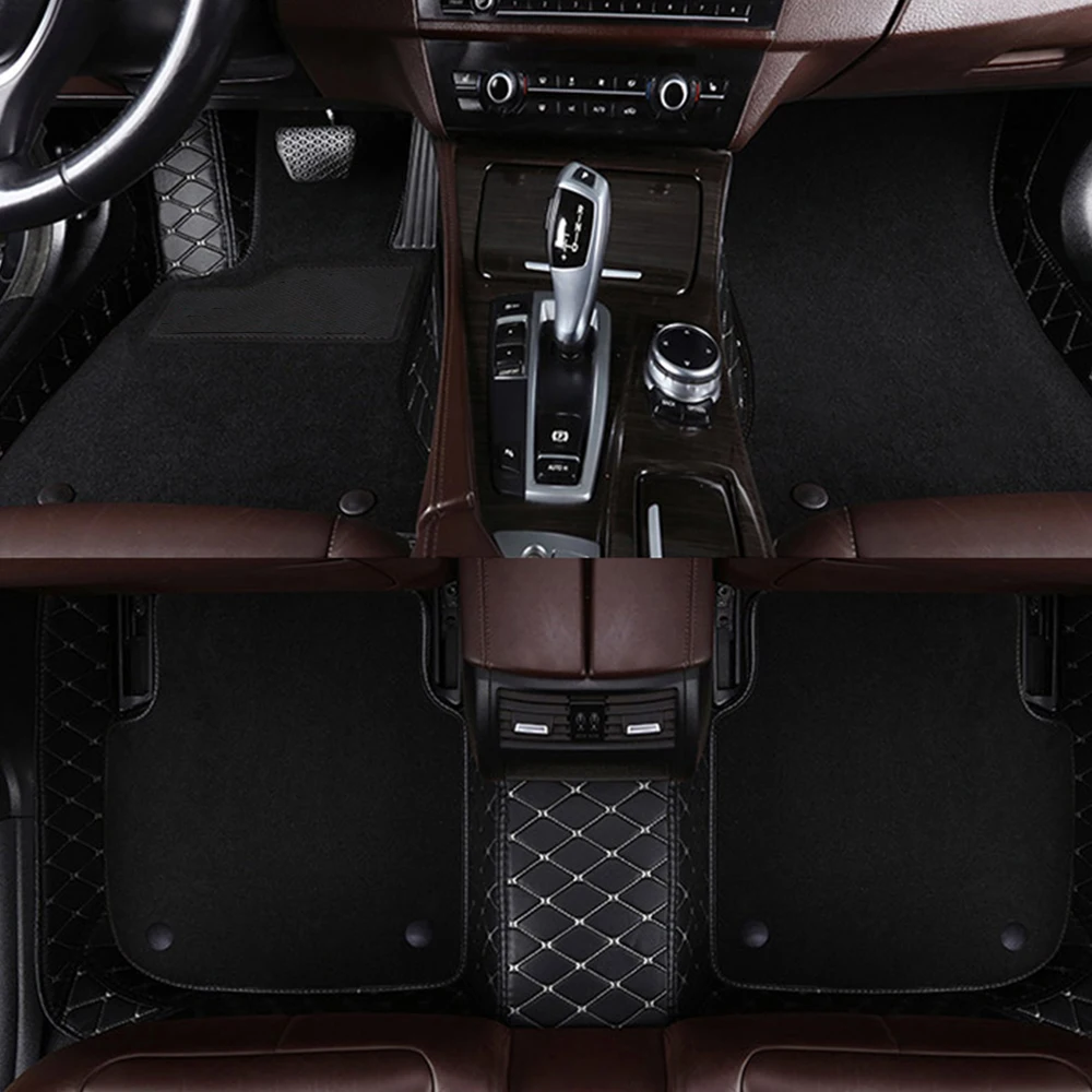 Коврики для ног автомобильные 4 шт. кожаные коврики 5D BMW Toyota Volkswagen Subaru Peugeot Nissan Kia Honda Chery