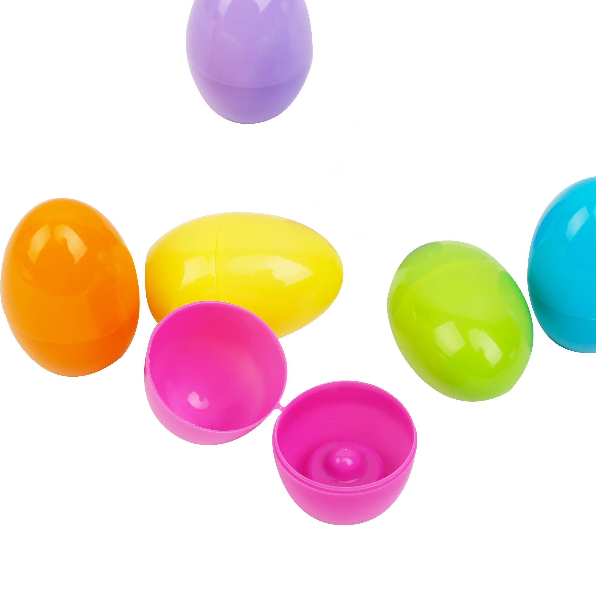 Easter plastic colorful eggs 6ct basket stuffers fitter party decoration light-up toys LED eggs