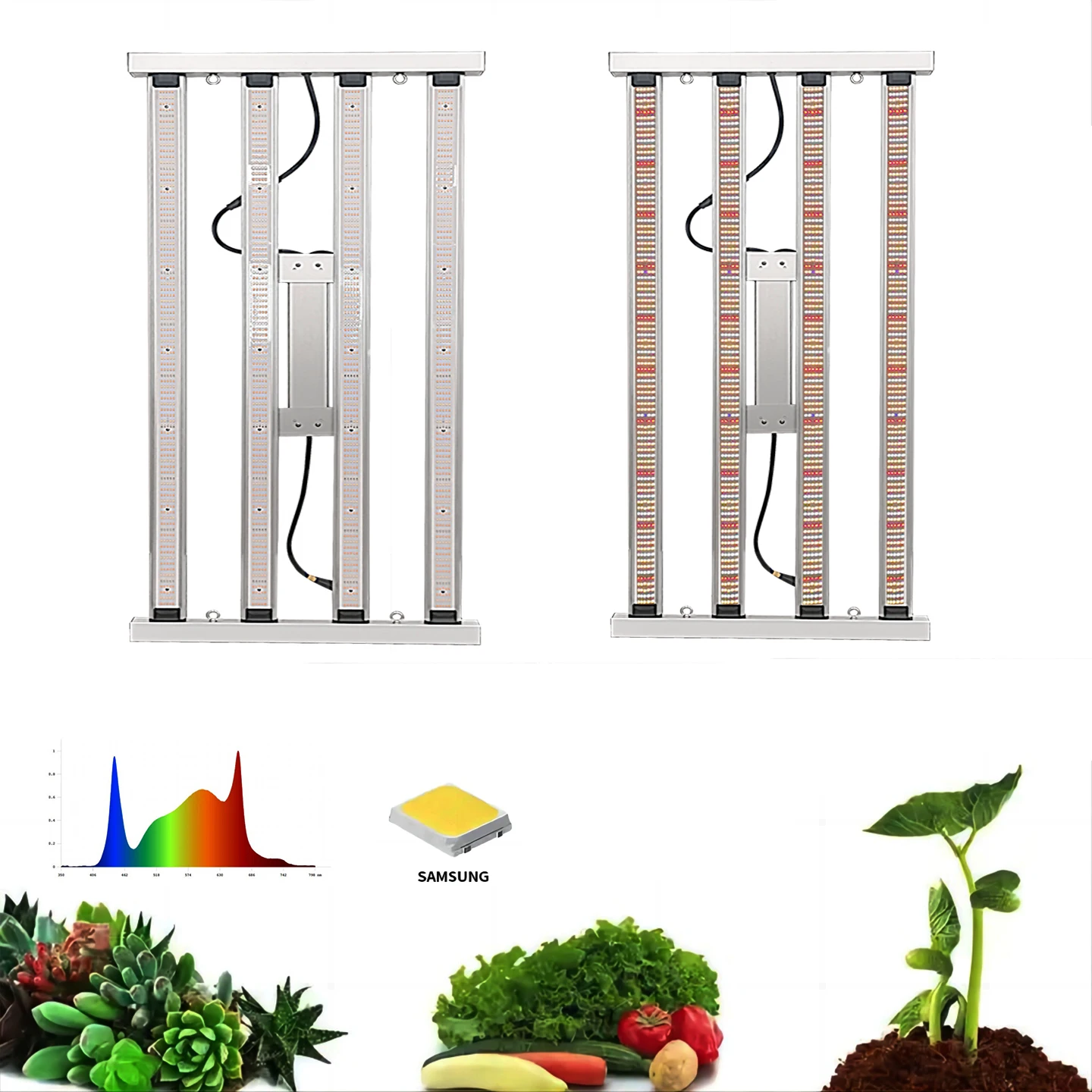 LEDILAND  Samsung 400W 640W 720W 800W 1000w 1200W Foldable Hydroponic Indoor Garden Full Spectrum Led Grow Light