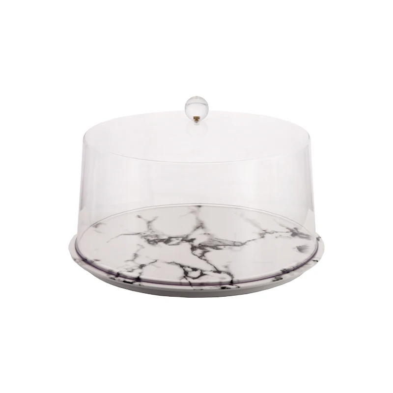 Clear Plastic Food Tray with Cover with Knob Cake Cover 12 inch Round Dome Cake Tray with Cover
