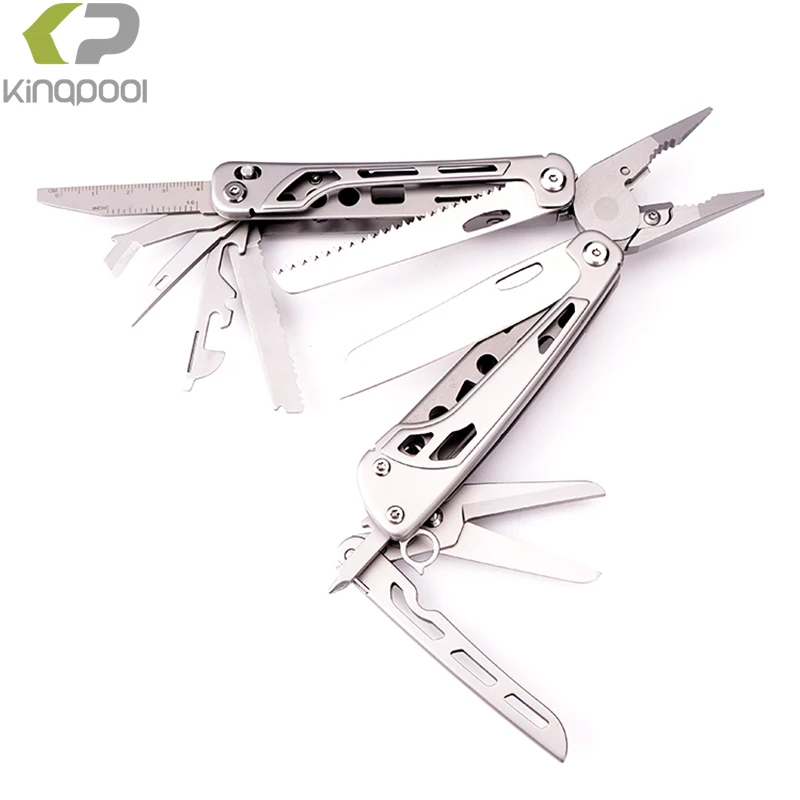 Kingpool 16 in 1 Portable Outdoor Camping Pocket Knife Plier Survival Tactical Tools Big Scissor Foldable Multi Tools Pliers Kit
