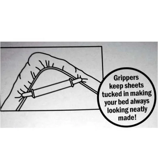 Metal grippers with elastic belt for bed sheet,4pcs/pack