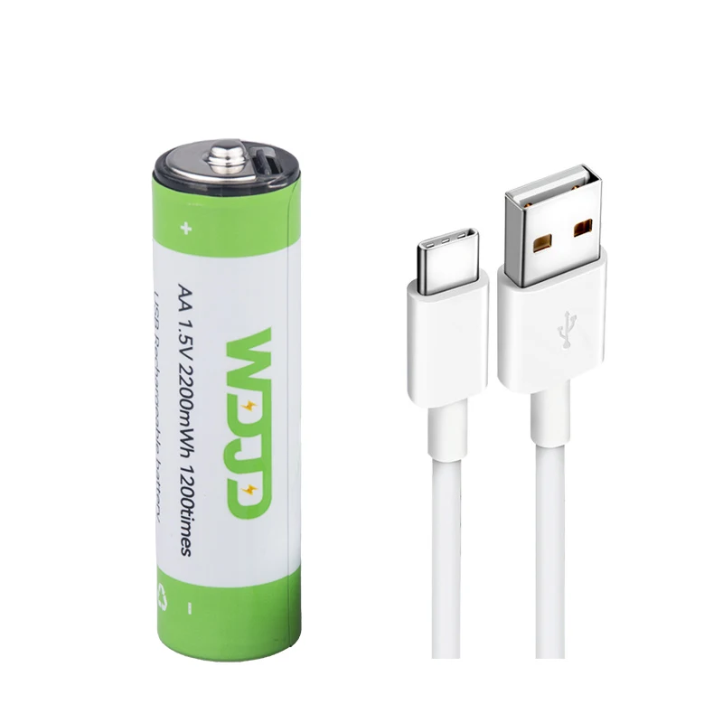 1.5V AA 2200mWh Wholesale Lithium Ion Type C  Batteries USB C Charging Lithium Cell  Batteries