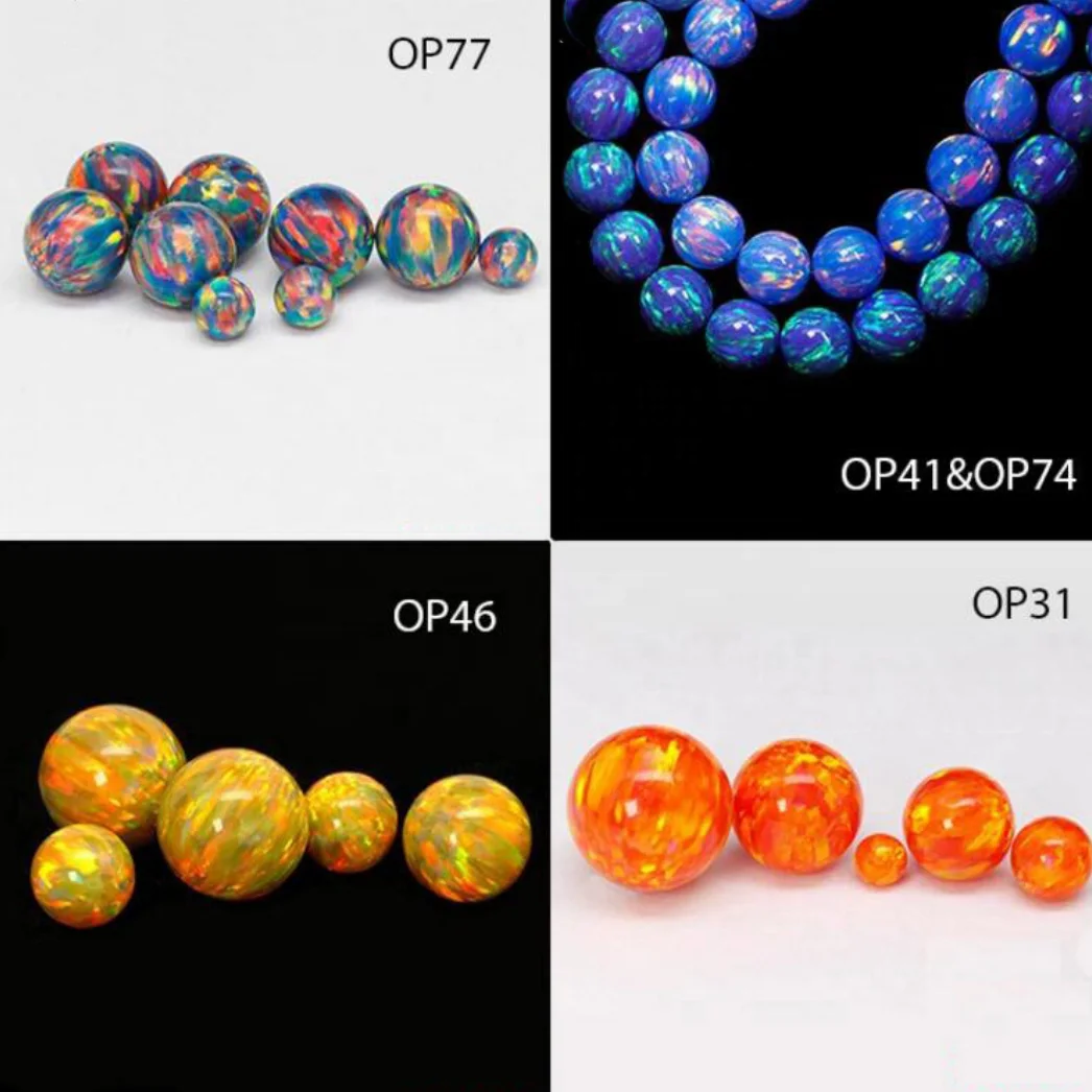 wholesale price Various Color Smooth Ball synthetic opal for jewelry