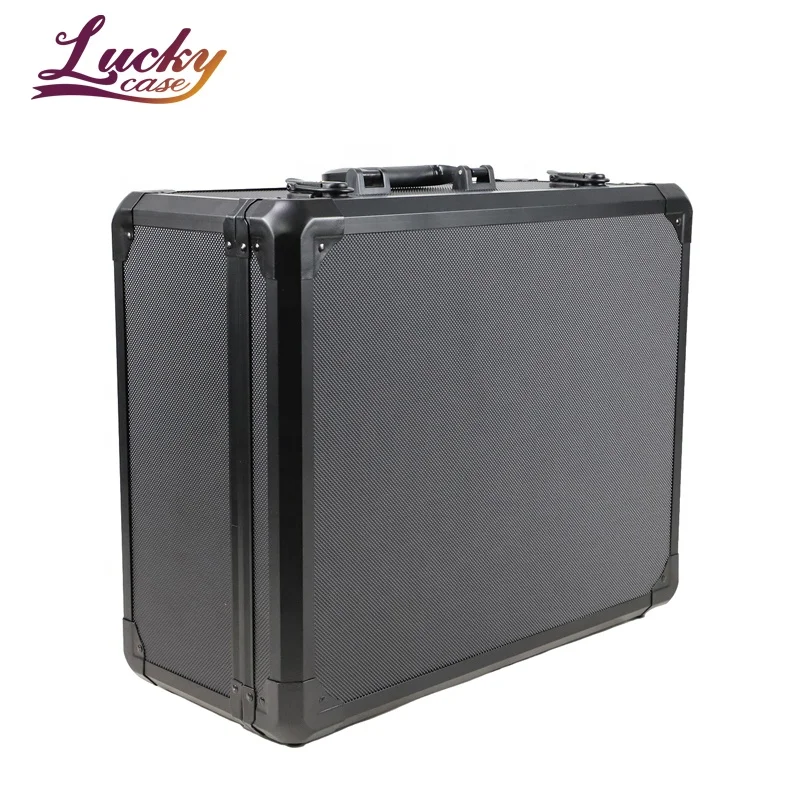 Black Hard Case Tool Box Large Capacity Aluminum Portable Tool Case Equipment Toolbox Rugged Storage Case