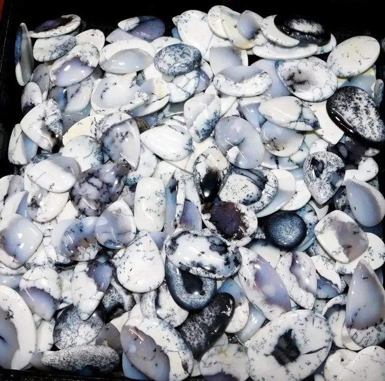 Fine Quality 100% Natural Dendritic Opal Free Size Mix Shape Cabochon Gemstone Best For Handmade Jewelry Customization Bulk OEM
