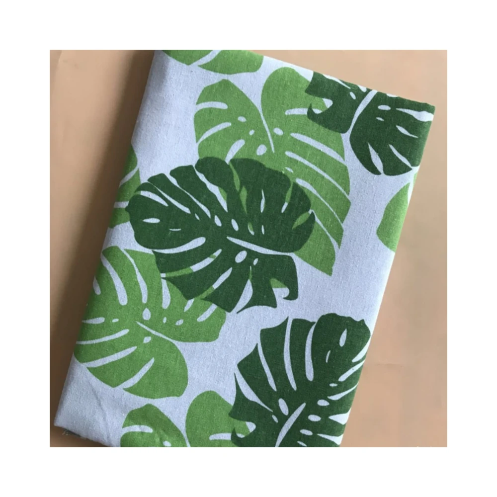 Korea Style Turtle Leaf Pattern Linen Fabric Printed Textiles Cloth Of Handmade DIY Sewing Cushion For Home Decoration