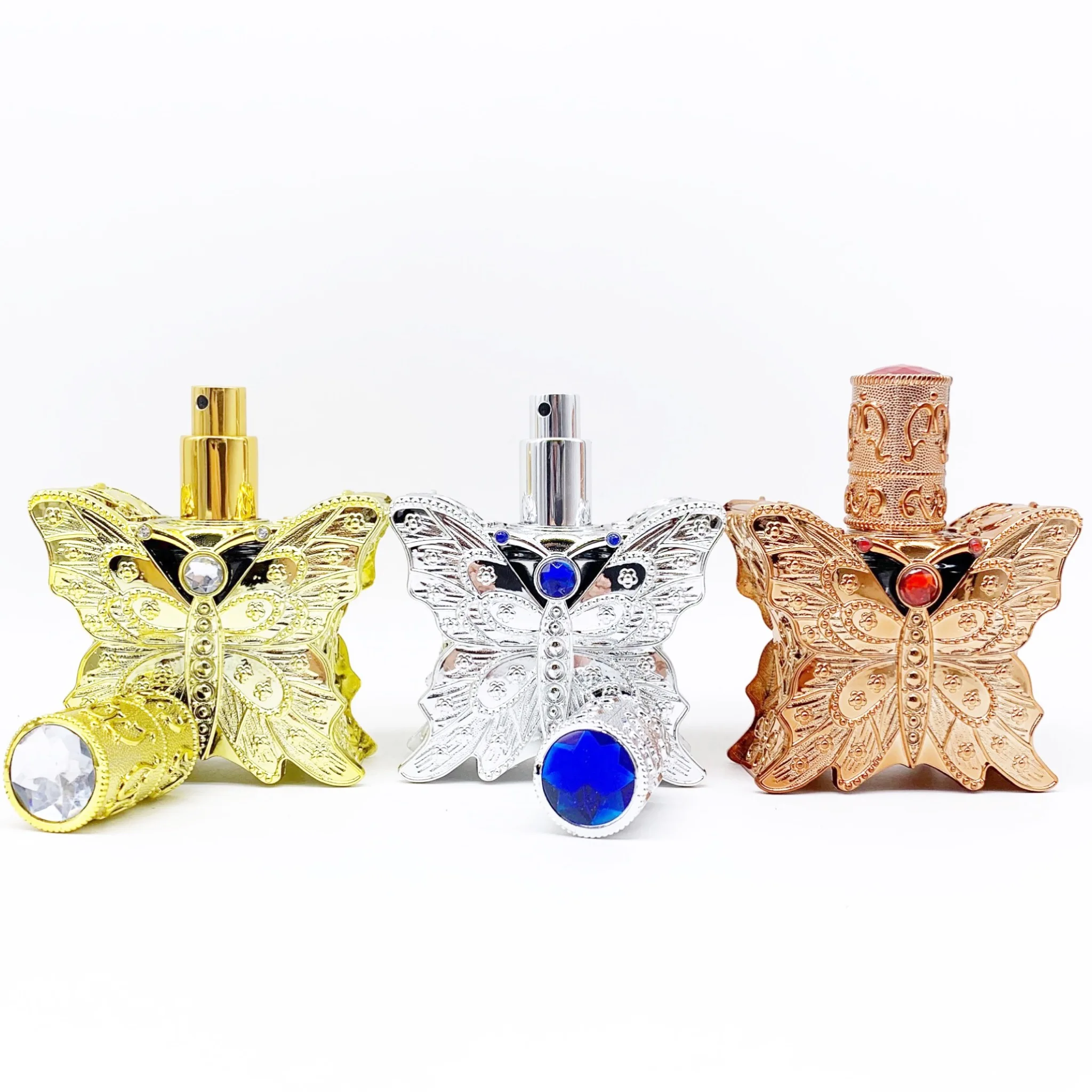Rose Gold Perfume Bottle 40ml Screw Neck Perfume Bottle Butterfly shaped perfume bottle