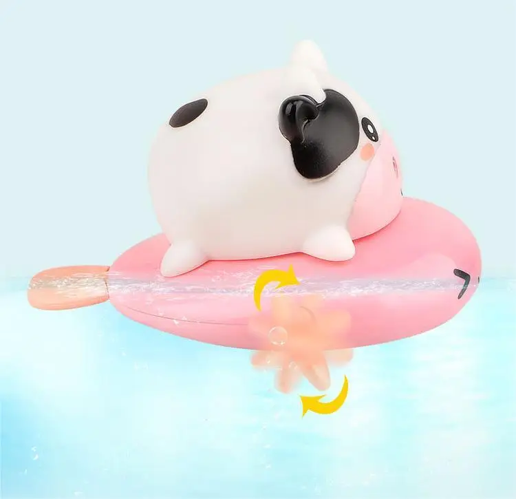 new design Calf Riding Flying Fish Clockwork Bath Toys Baby Bathtub Toys Swimming Water Spray Calf Bathroom Toy