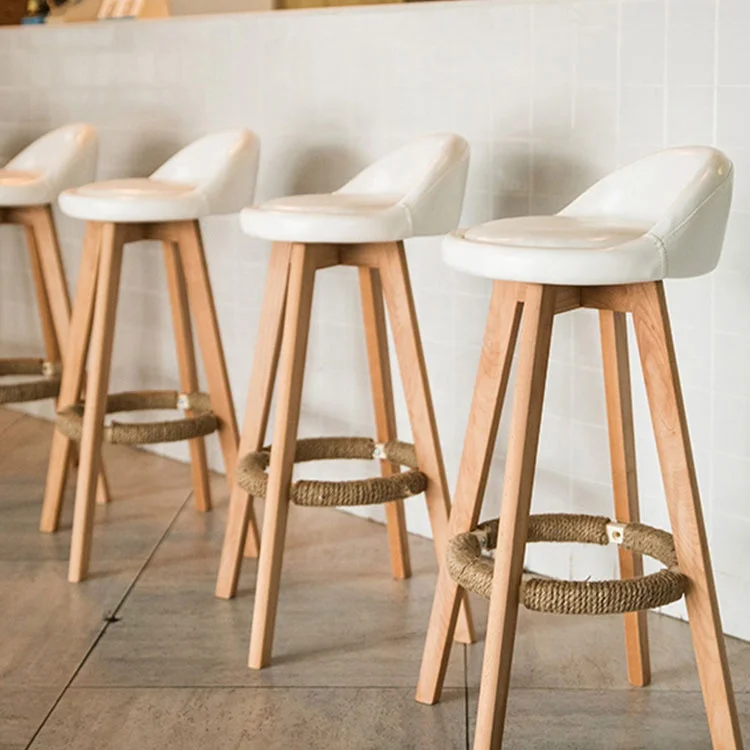 New style wood legs high kitchen island chair bar stool