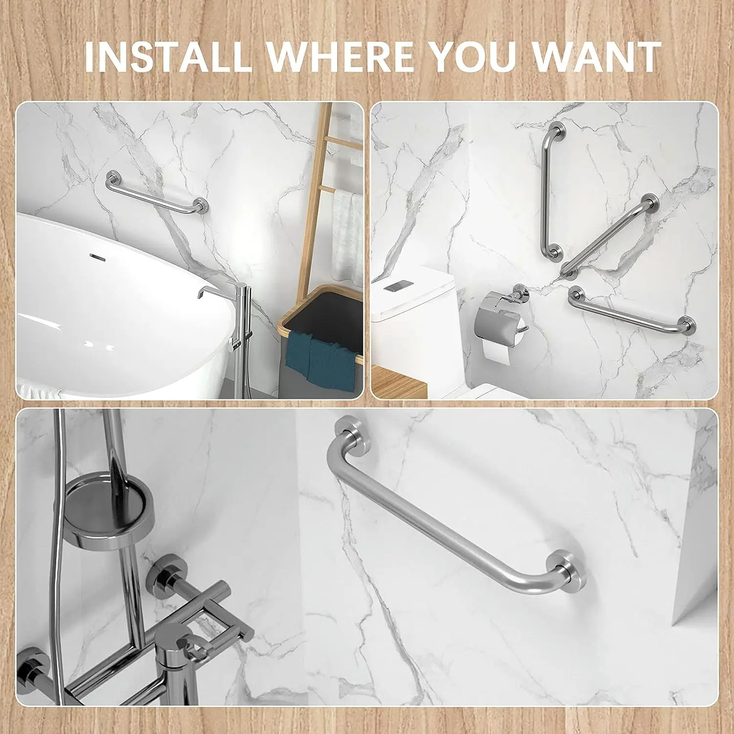 customized shower handle wall mounted grab bars stainless steel grab rails for bathrooms