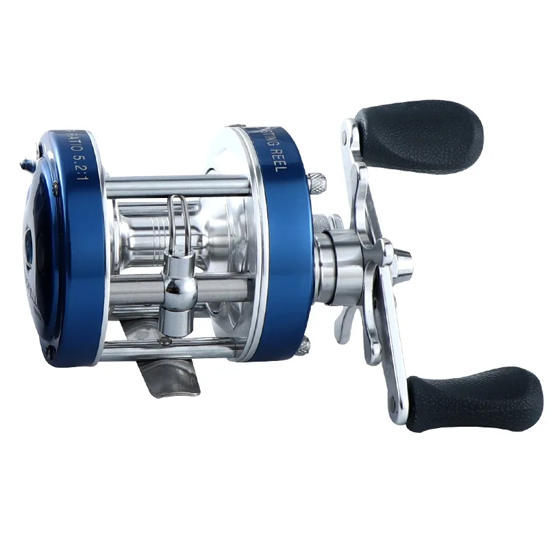 Moulinet De Peche Sea Fishing Reels Right Hand Sea Baitcasting Trolling Reel Wholesale 5.2:1 Slow Swing Drum Metal Fishing Wheel