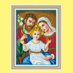 Cross Stitch Primary Colors Embroidery Kit Fabric DIY Colorful DIY Cross Stitch SET