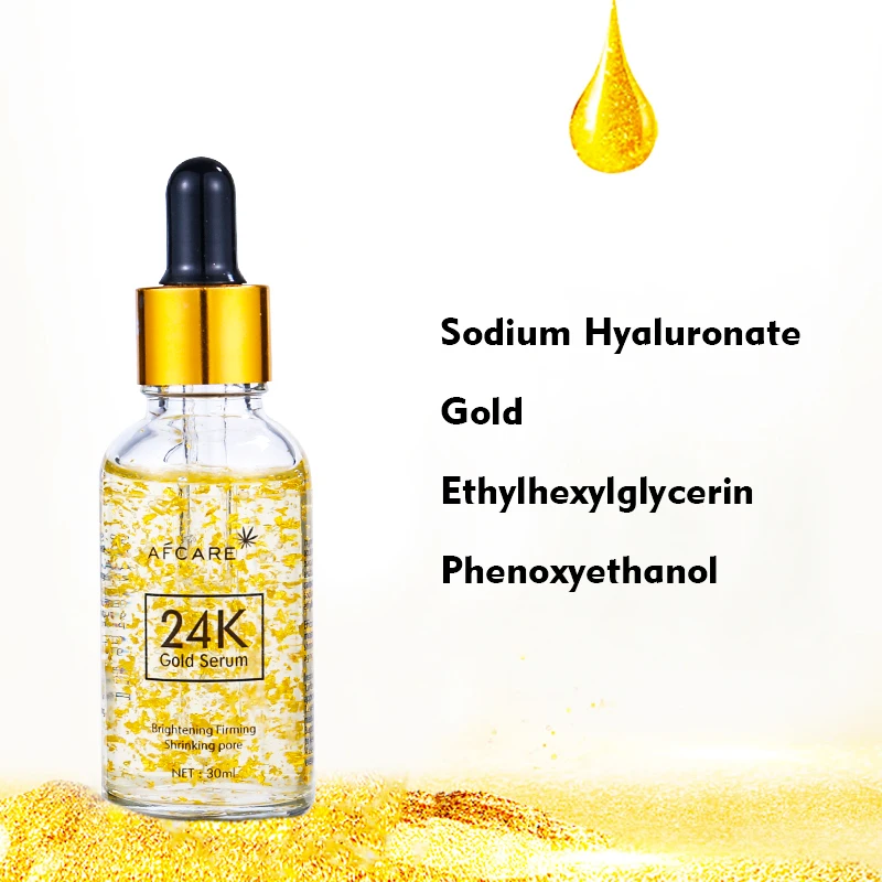 Private Label 24k Gold Face Serum Moisturizer Brightening Skin Care Facial Serum Korea