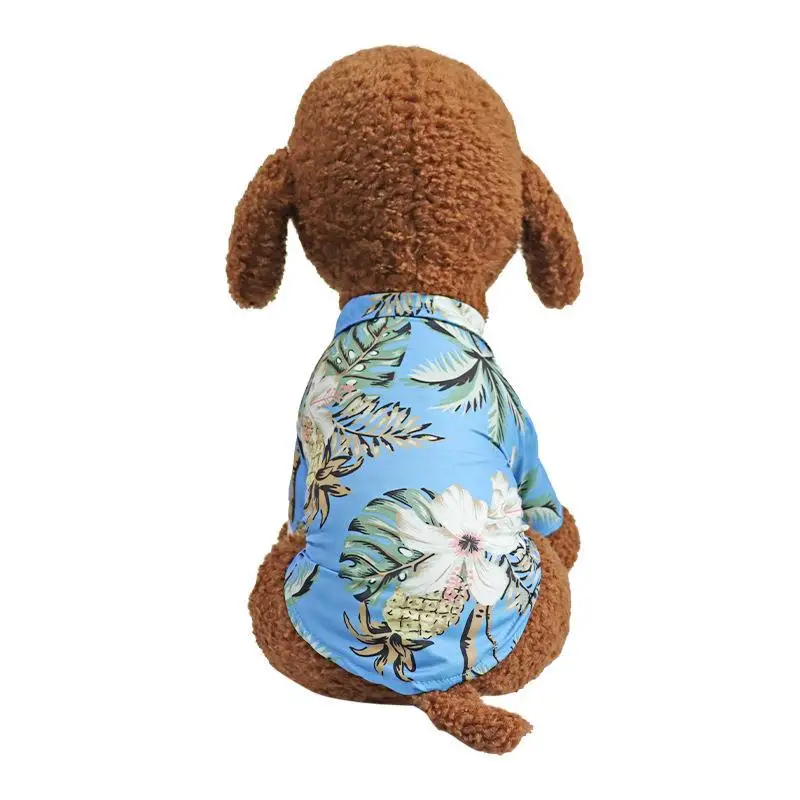 Wholesale Breathable Hawaii Floral Beach T-shirt Luxury Dog Clothes Summer Cool Shirt Pet Apparel