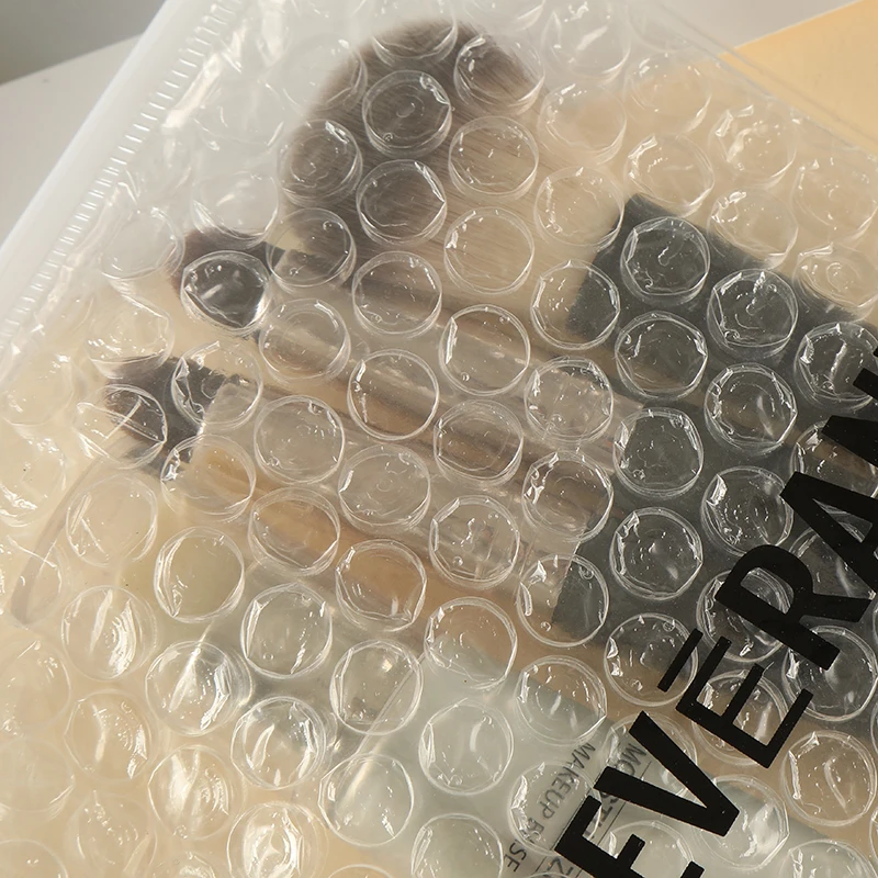 Custom Reclosable PVC Plastic Bubble Padded Zip Lock Pouch Bags Makeup Cosmetic Zipper Bubble Mailer bag