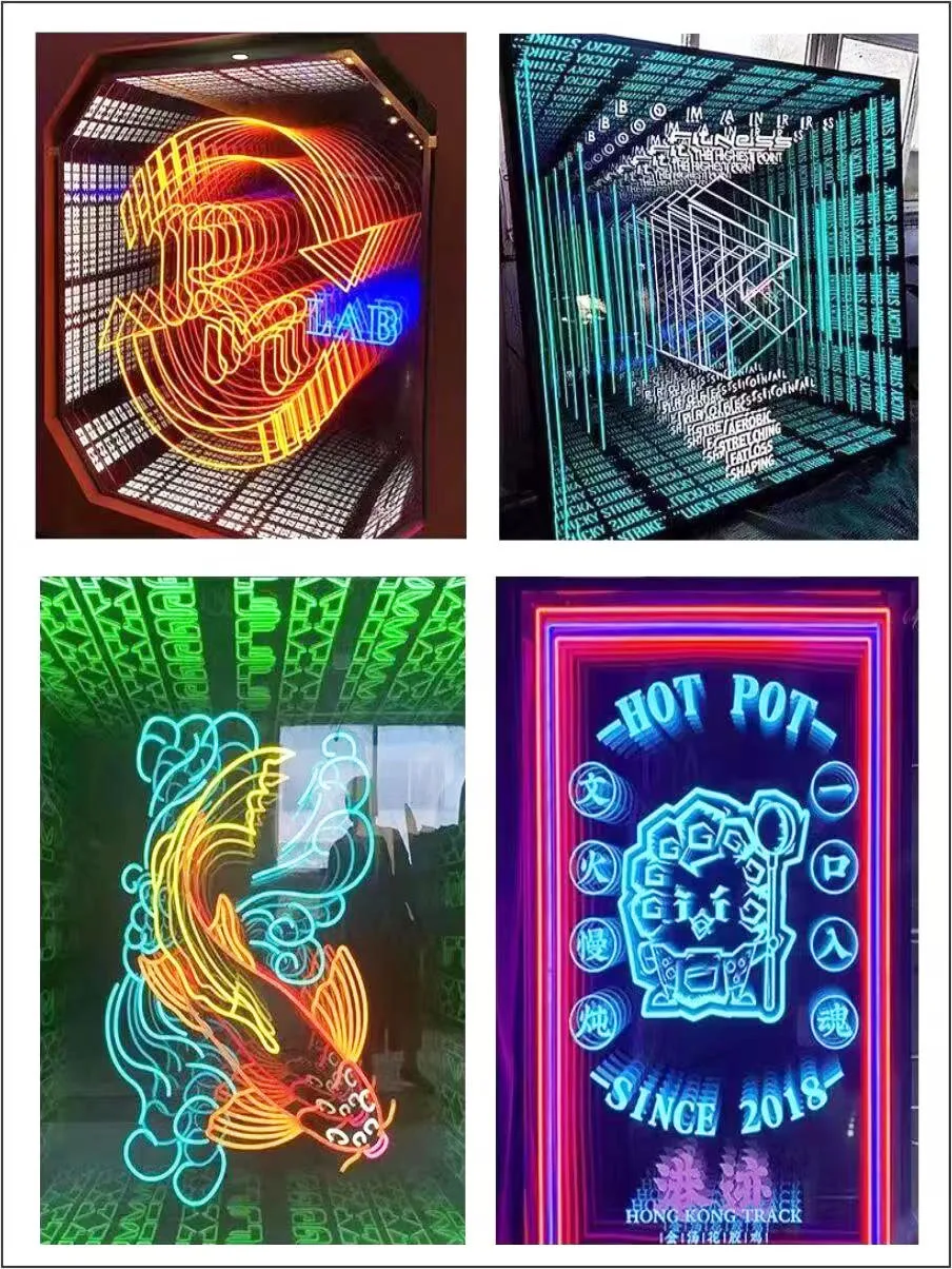 custom Abyss Mirror magic mirror led mirror sign 3d billboard neon Letter