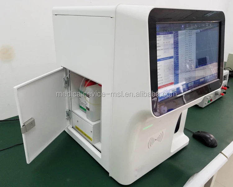 Clinical Analytical Instruments Portable CBC Blood Cell Counter 5 Part Hematology Analyzer Full Automatic for Vet and Human
