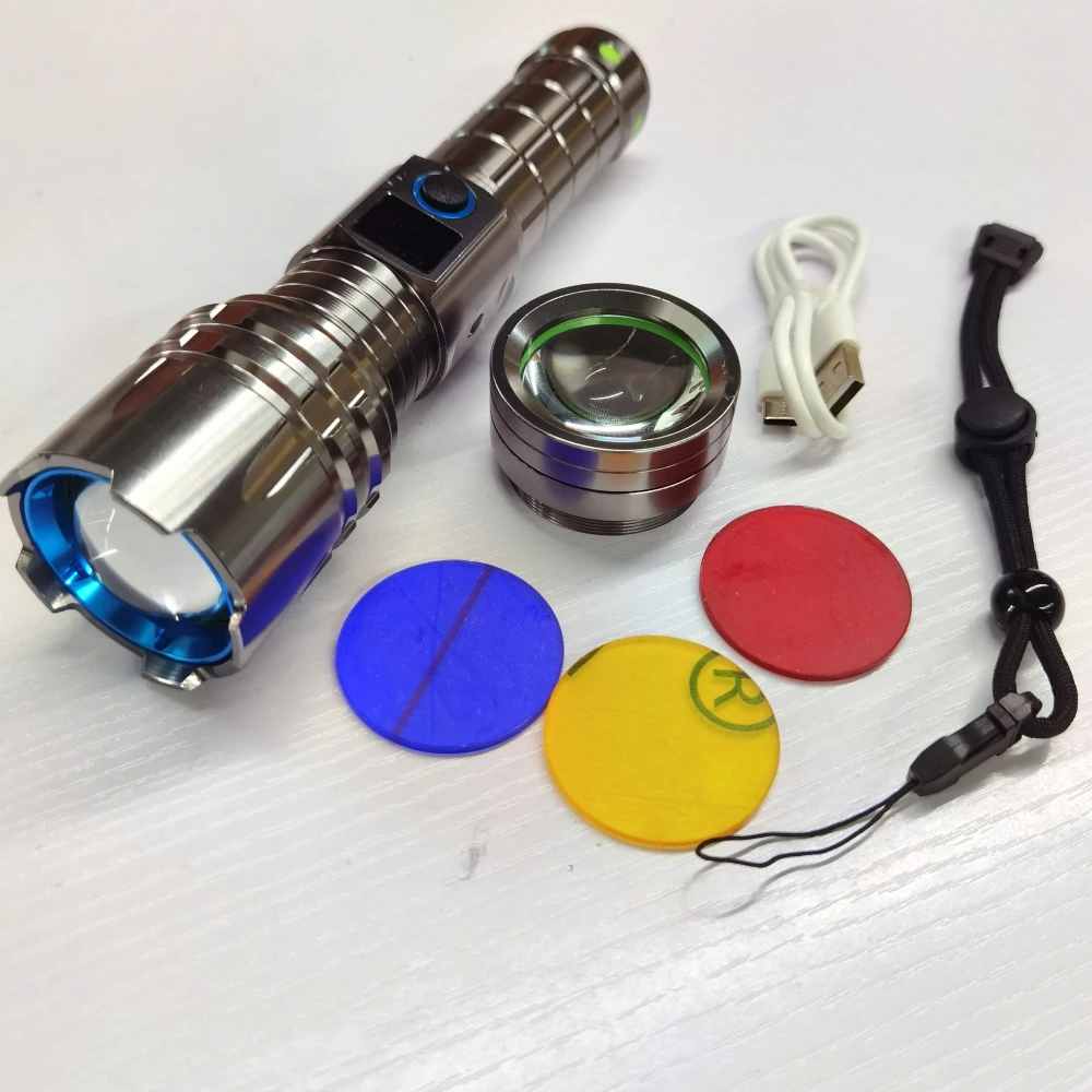 Super Bright Zoomable Aluminum Alloy Rechargeable USB 26650 Battery Led Tactical Flashlight Torch