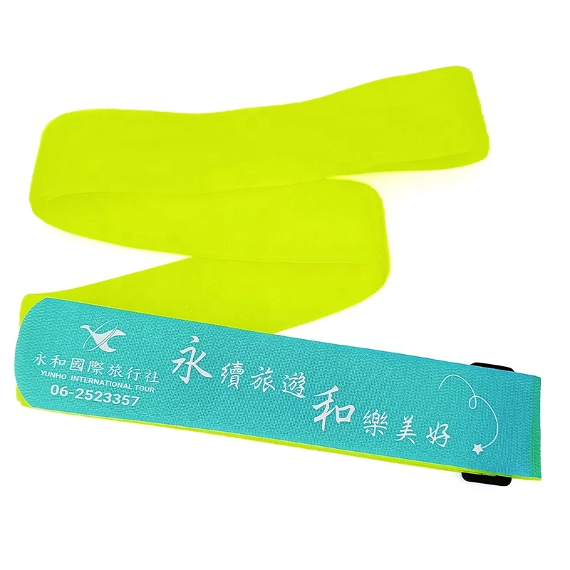 Custom brand logo adjustable hook and loop strap with plastic or metal buckle in sewing