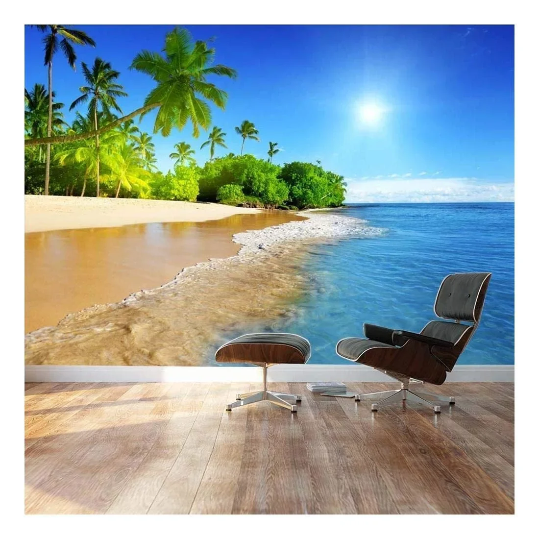 custom palm tree 3d beach sea wallpapers forest trees self adhesive