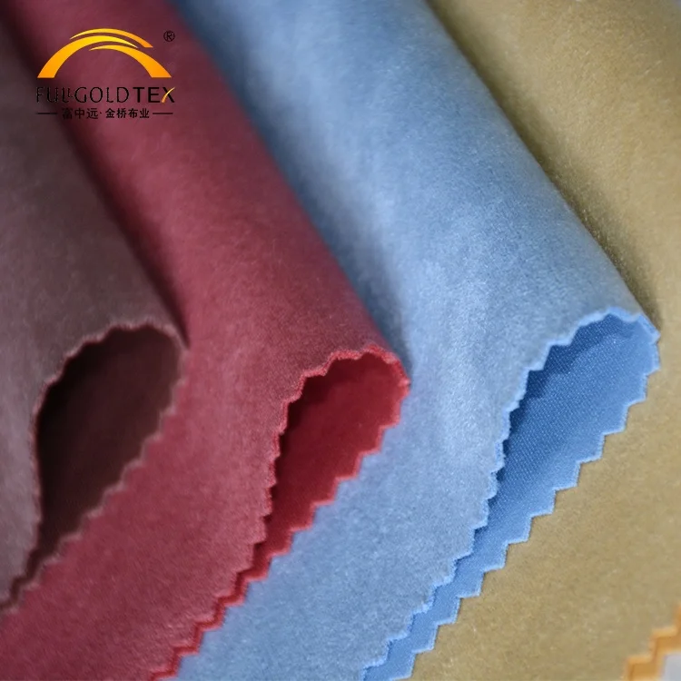China manufacture plain dyed cheap price per meter suede women polyester fabrics