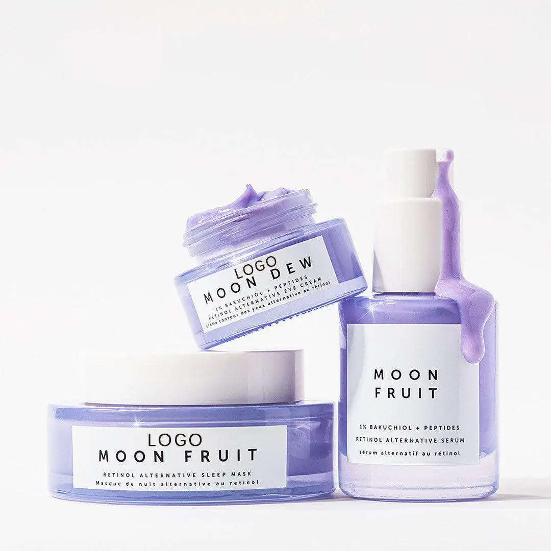 Hanlinger Private Label Whitening Moisturizing Hydrating 1% Bakuchiol +Peptides Retinol Alternative Moon Fruit Face Serum