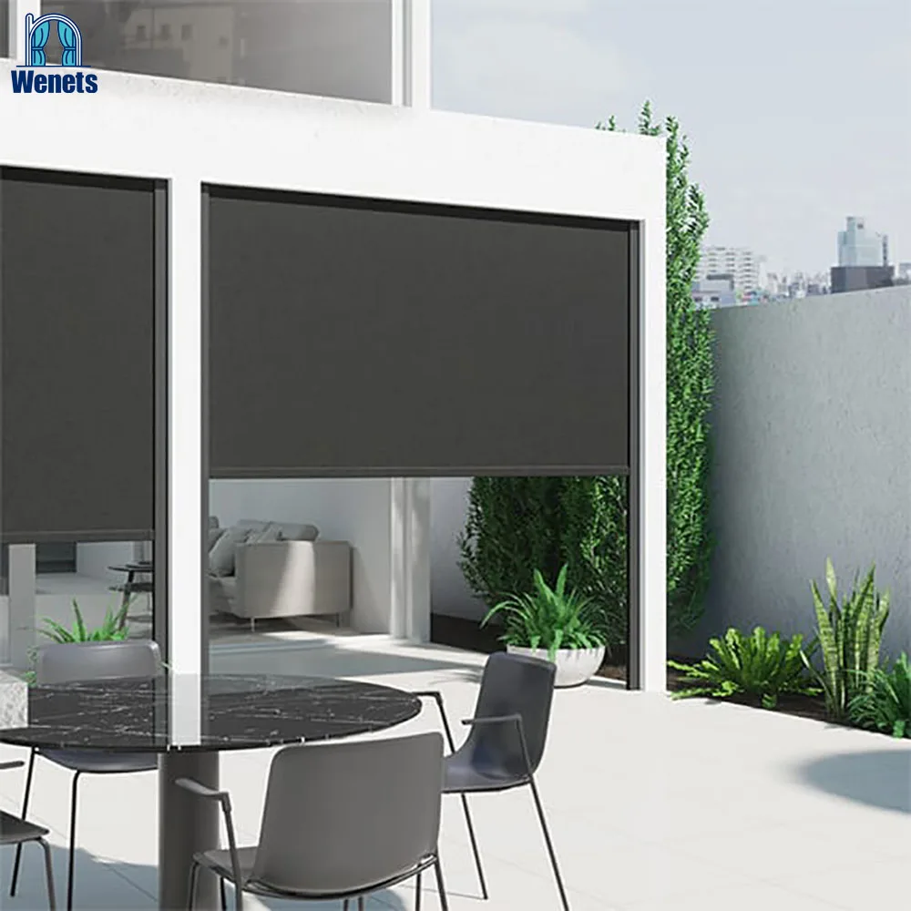 Motorized customized fireproof side screens high quality waterproof outdoor curtain roller blind