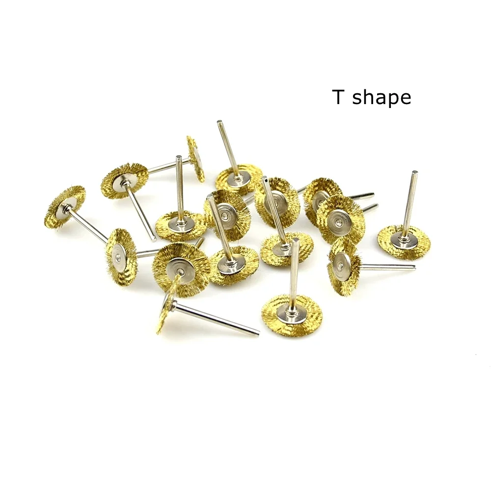 Mini Copper Wire Brush 3mm Shank Mounted Polishing Grinding Wheel for Deburring Clean