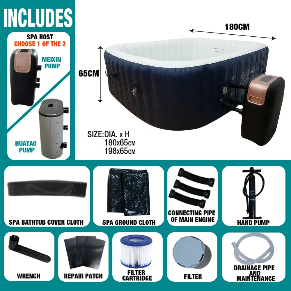 New Trend Inflatable Spa Hot Tub Round Spa Portable Hot Tub Model 2-4 Person Outdoor Inflatable Spa Massage Tub