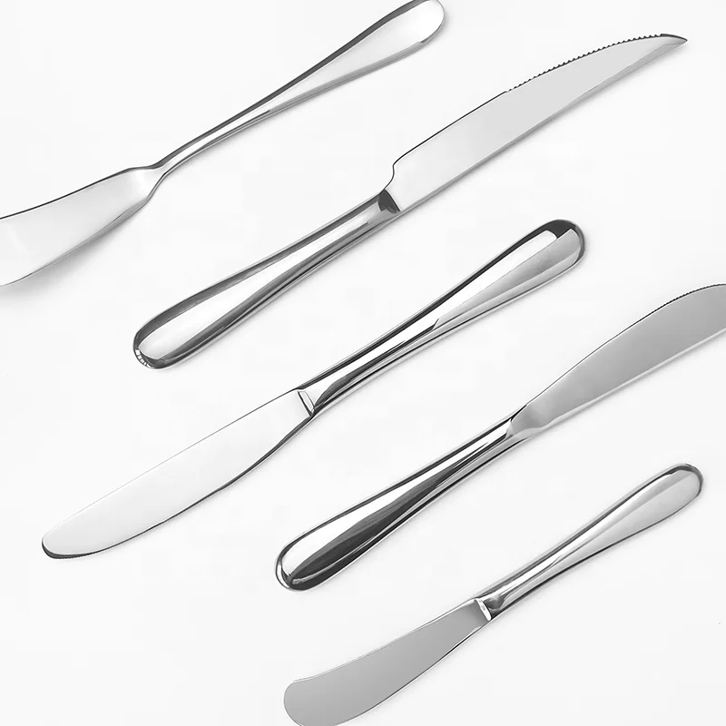 FANGYUAN hotel heavy duty handle metal cheese fish knife 18/10 stainless steel steak dinner knife set