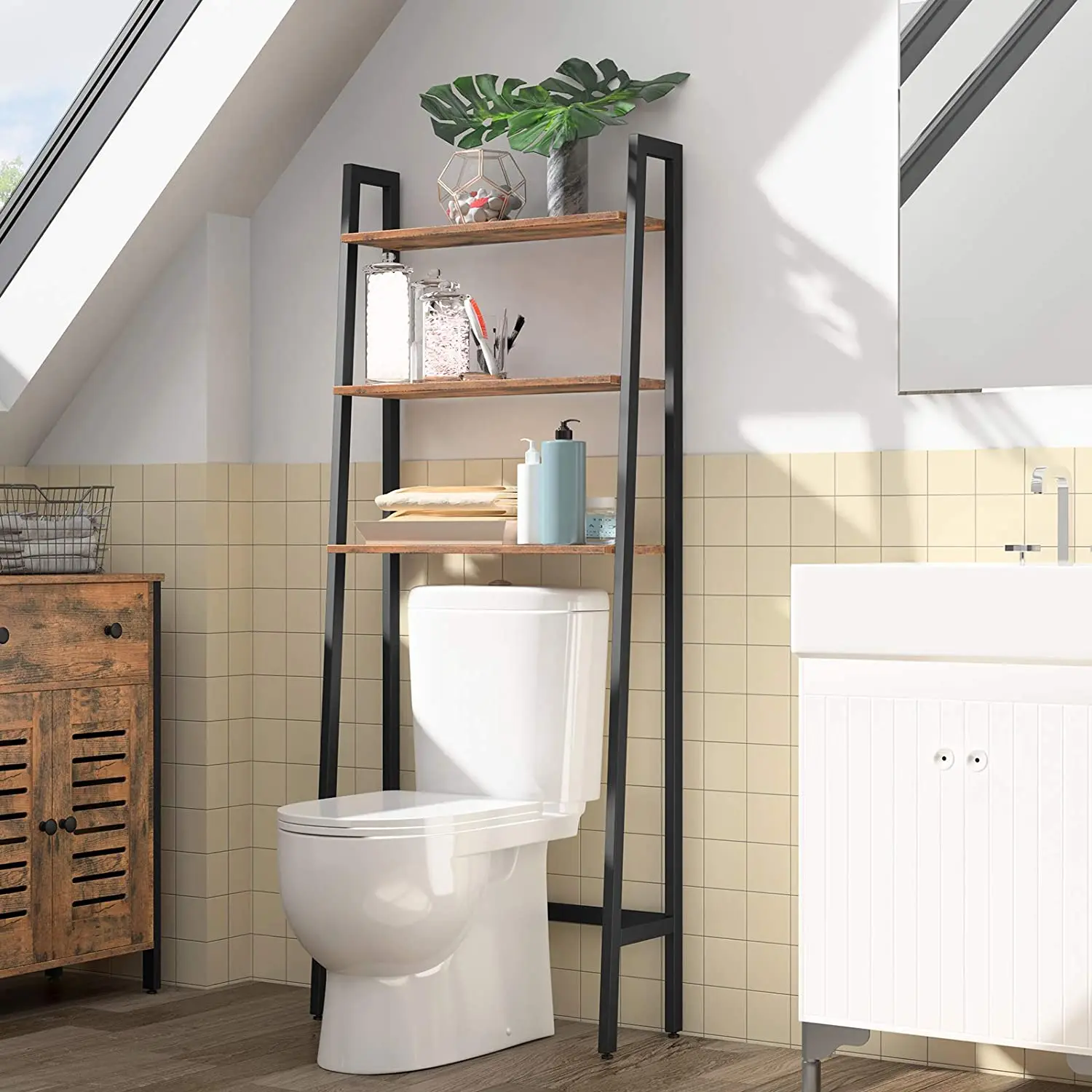 
Hot Selling Bathroom Space Saving 3 Layer Toilet Storage Rack Industrial Multifunctional Toilet Cabinet 