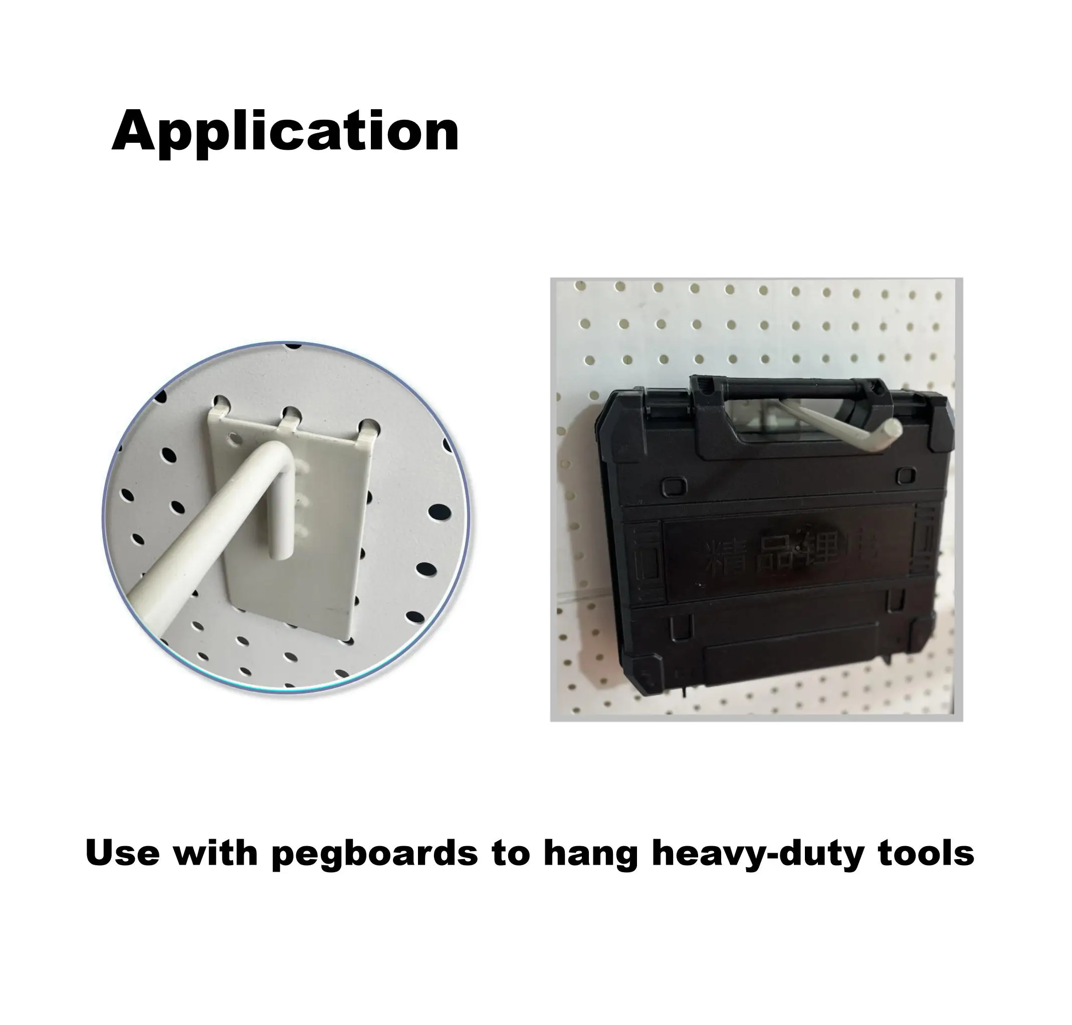 8 INCH Heavy Duty 3 Prong Supermarket Display Hook White Pegboard Hanger Extra Thick