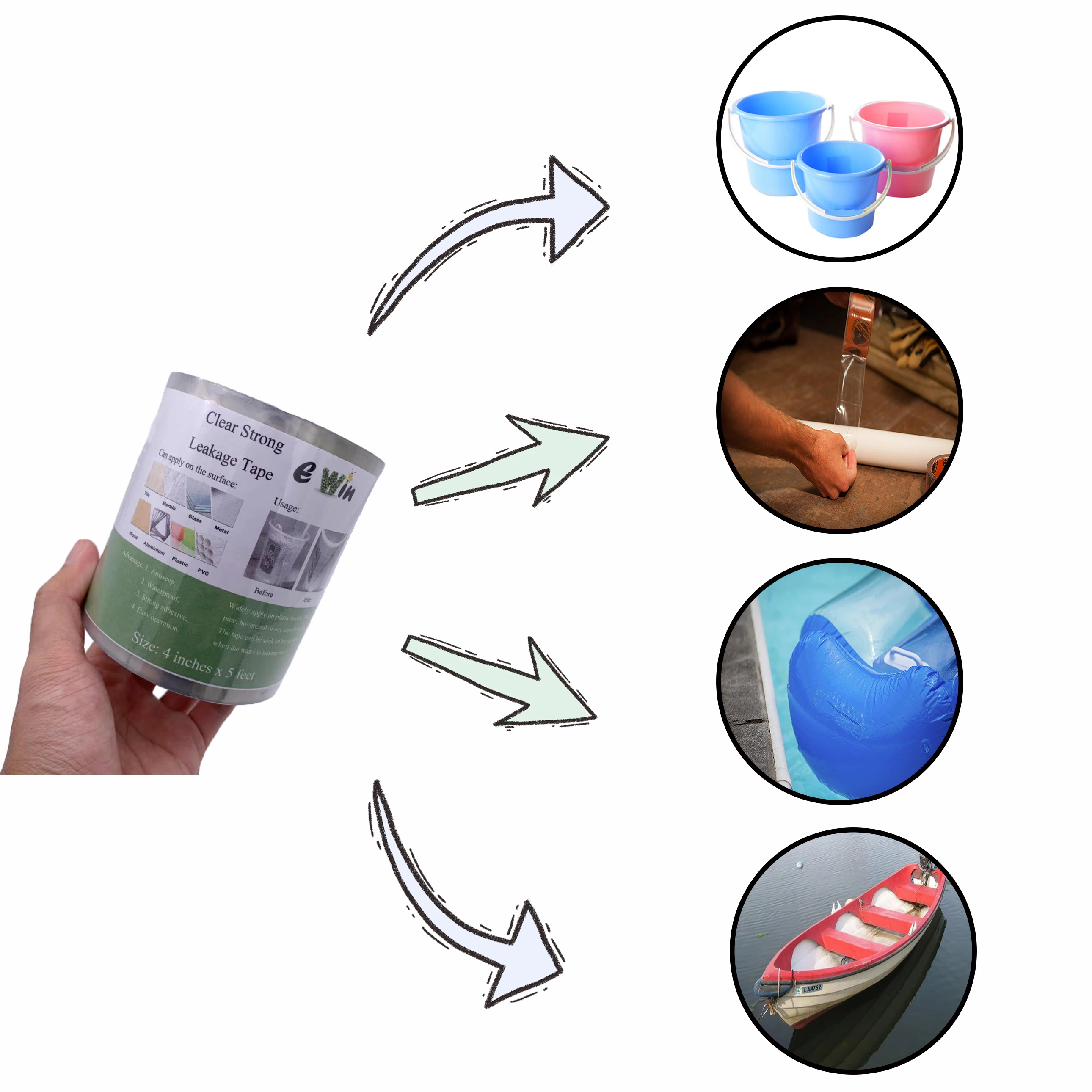 Multifunctional Transparent Strong Self-Adhesive Pipe Wrapping Awning Leakage Waterproof Sealing Roof Leak Repair Tape