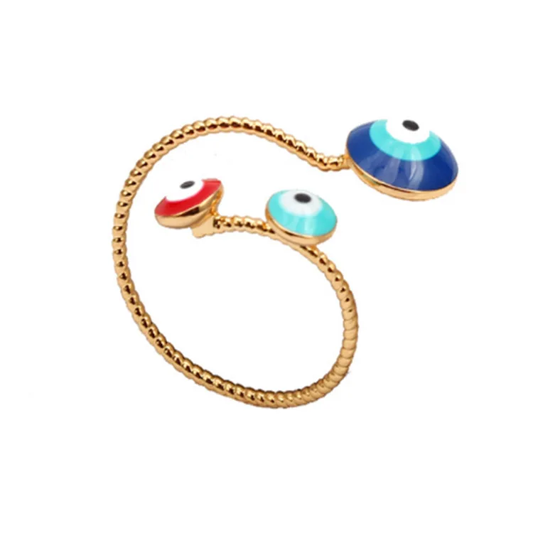 Fashion High Quality Red Blue  Gold Copper Nail Finger Rings Open Ring for Women Female