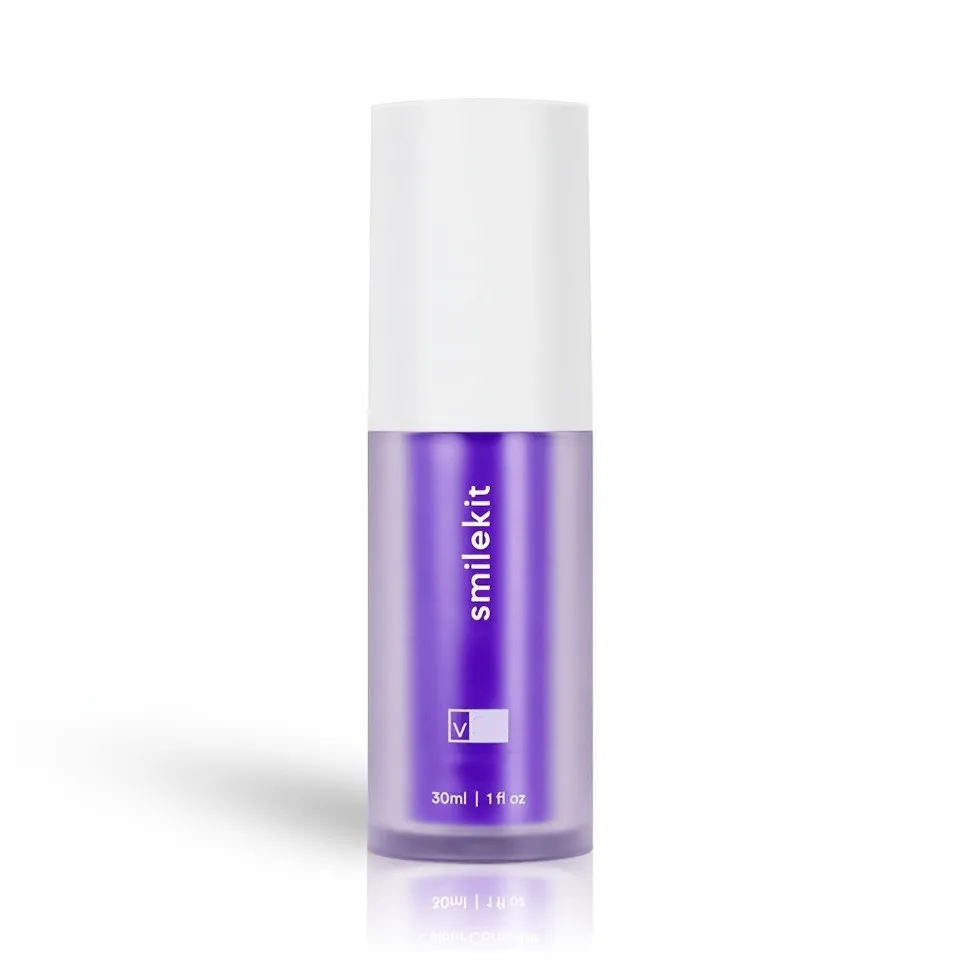 smilekit purple color toothpaste 30ml Purple Color Serum Whitening Teeth Remove Stain Formula can do private logo