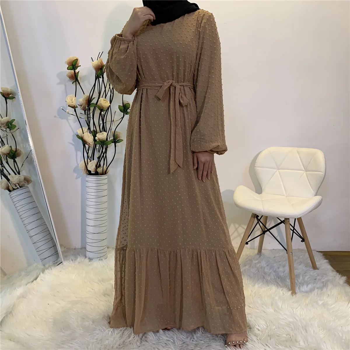 Abaya Dubai Turkey Solid Color Simple Modest Kaftan Islamic Clothing Abaya Muslim Dresses For Women