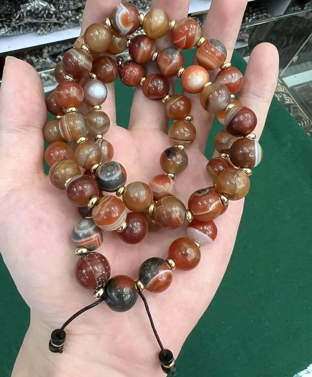 Wholesale 12mm Old Tibetan Ancient Red Dzi Beads Antique Round Tibetan Agate Necklace For Jewelry Making