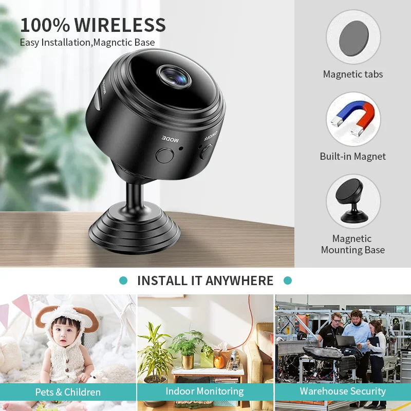 Камера видеонаблюдения A9 Wi-Fi 6 инфракрасных