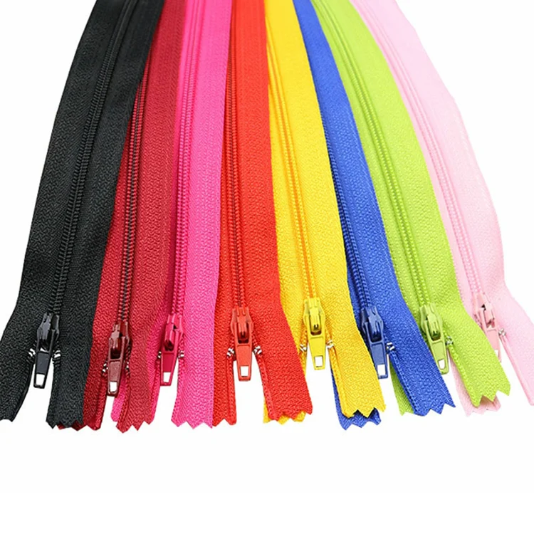 #3 Nylon Zipper Colorful Cloes-end zips invisible for Skirts Open end zippers Nylon Custom