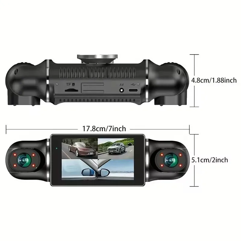 FHD 1080P Встроенный GPS WiFi петля записи WDR ночного видения 24H режим парковки видеорегистратор 4-канальная камера