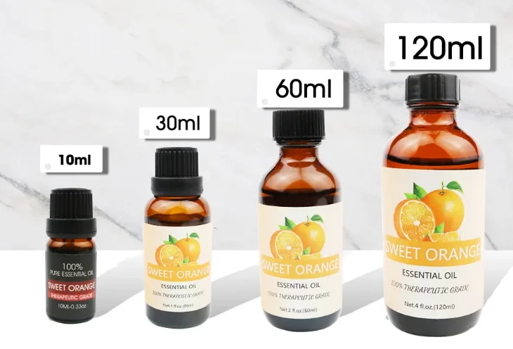 customized label-Organic Sweet Orange Essential Oil, 60ml-100% Pure Natural for Aromatherapy Diffuser- different smell&capacity