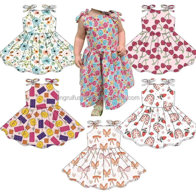 2024 Latest Kids Girls High Quality Dress Cotton Fabric Comfortable Soft Baby Summer Dress