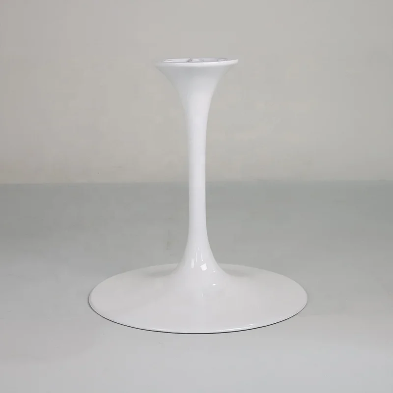Modern furniture Hardware Tulip design Metal cast aluminum stainless steel frame 65 over sized round aluminum feet coffee table