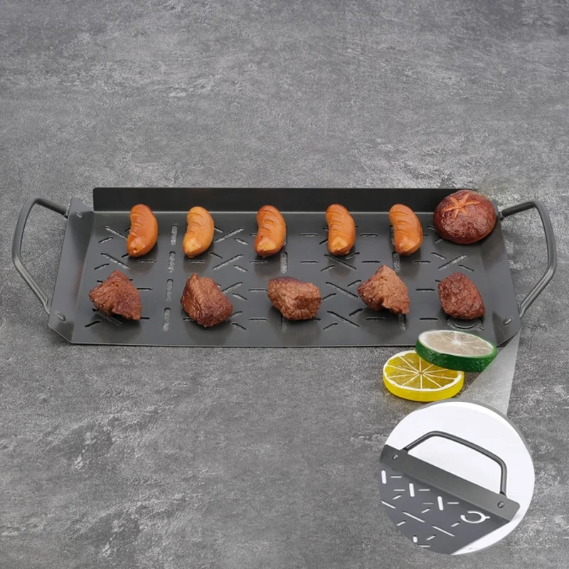 Hot sale carbon steel bbq pan griddle non stick wok for barbecue