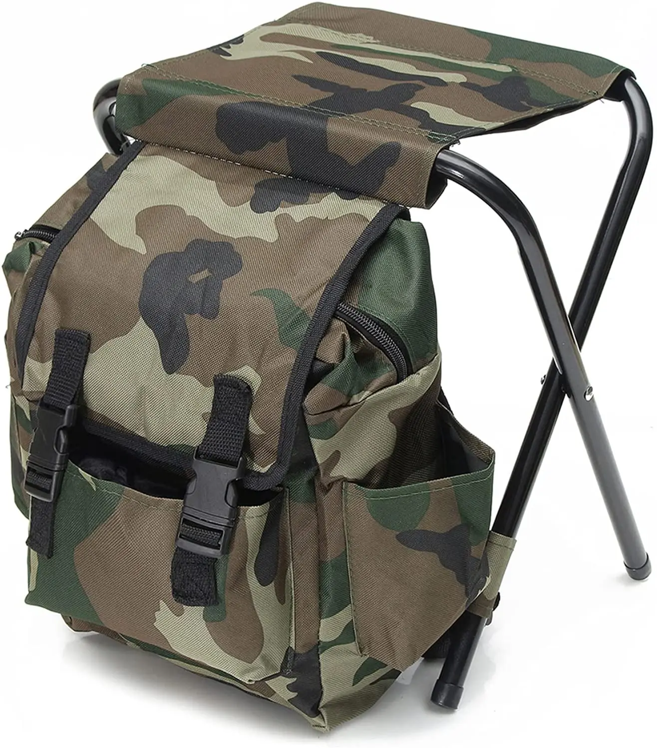 Camouflage lightweight outdoor foldable telescopic compact camping fishing stool chair