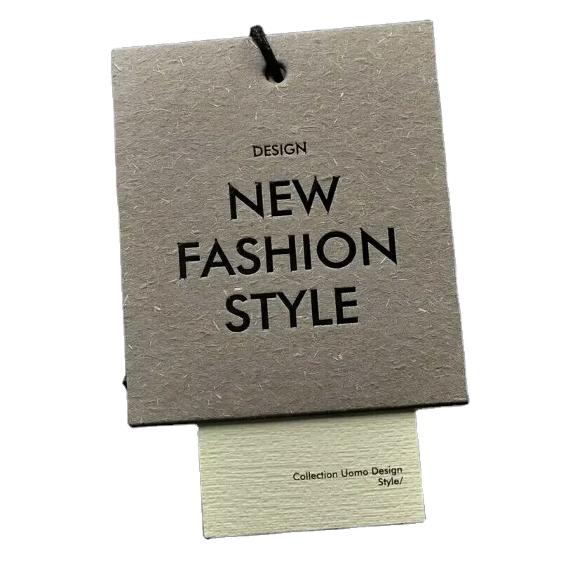 Color printing both sides die cut label hanging string paper hang tag